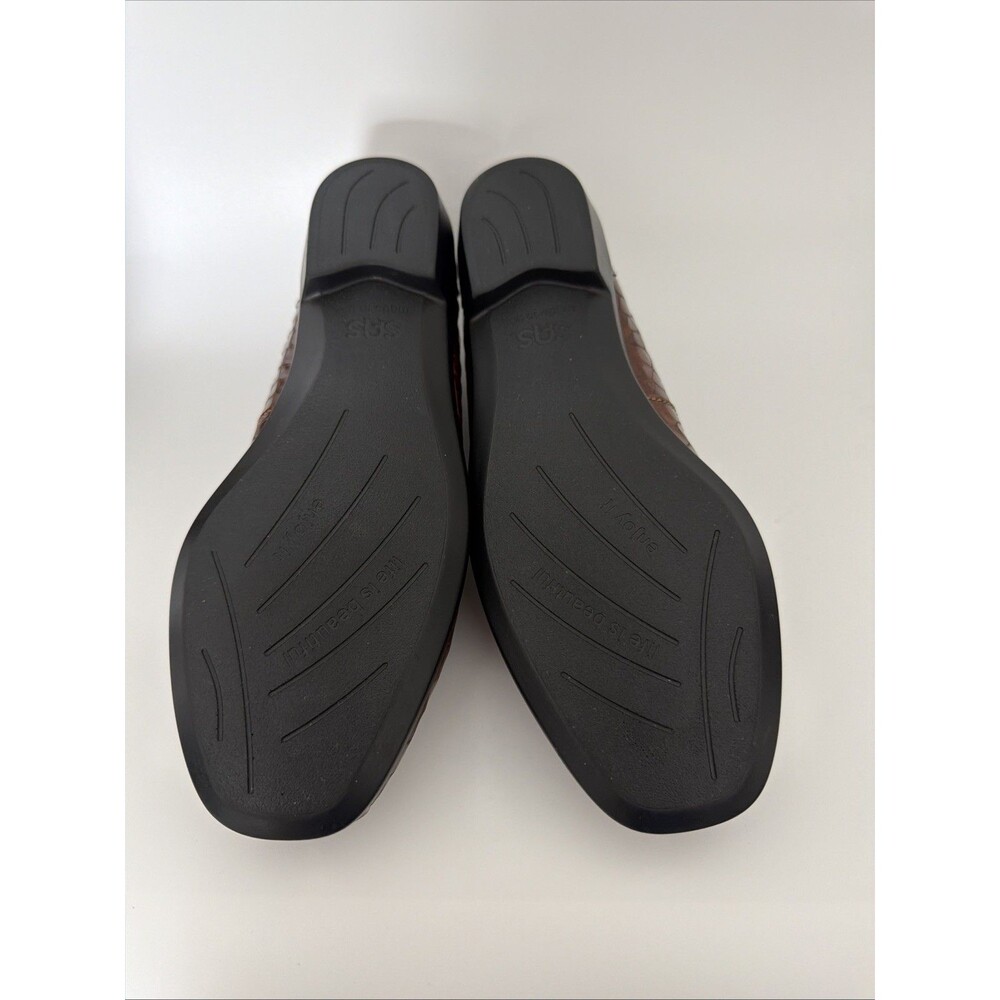 SAS Joy Slip On Loafers Croc Embossed Leather Womens Sz 8.5 M Brown Shoes NWOT - Picture 10 of 11